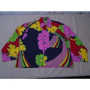 Mens Paul Smith Abstract Floral Button Shirt Top Italy Made Art To Wear Disco S